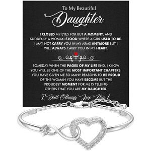 To My Daughter Bracelet From Mom & Dad With Heartfelt Message & Elegant Box, Jew
